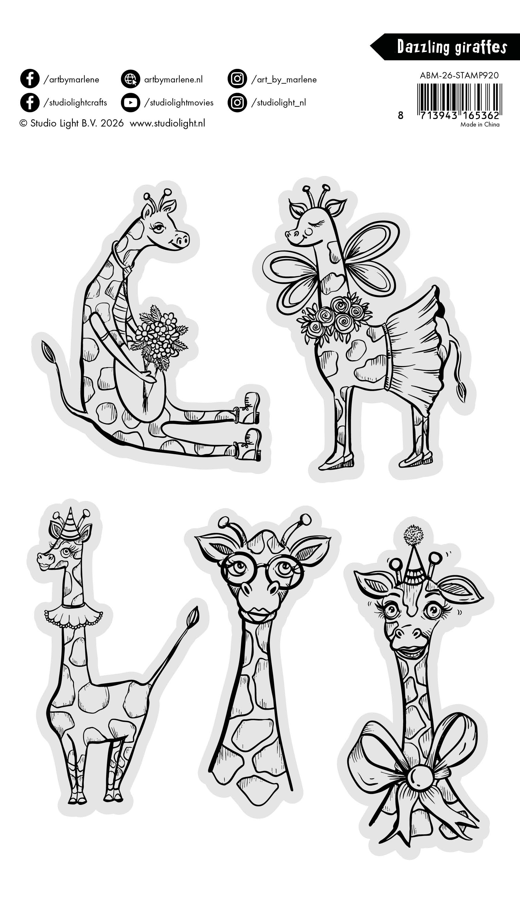 Art By Marlene 2026 klarstempel Dazzling Giraffes