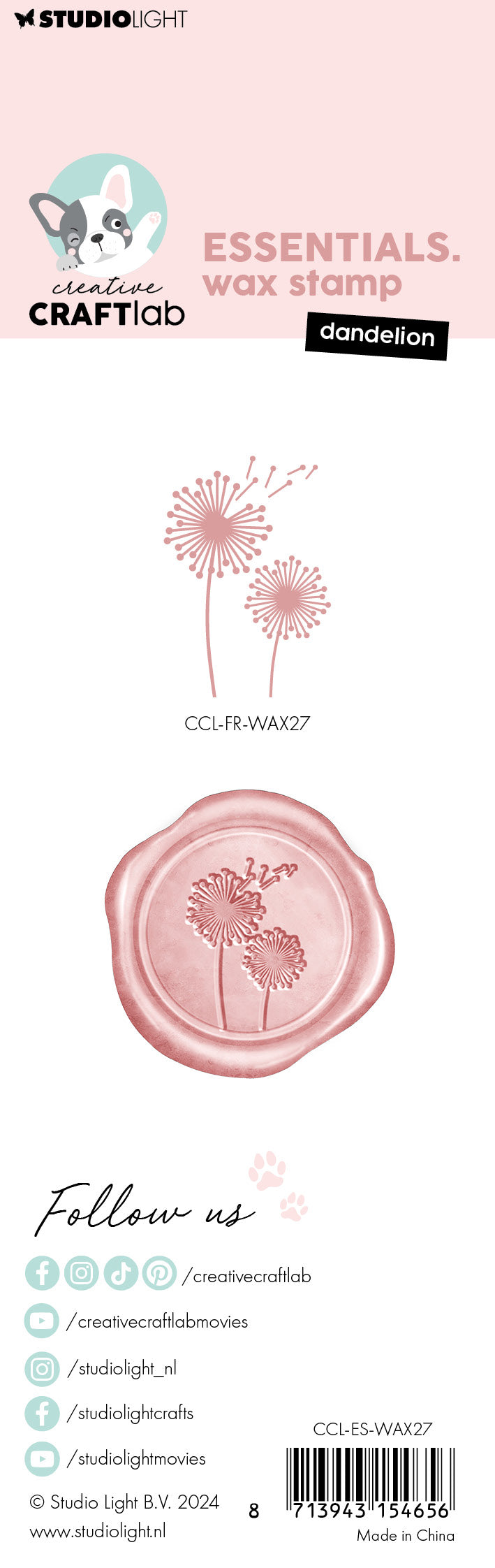 Studio Light Creative Craftlab voksstempel Dandelion med håndtak løvetann