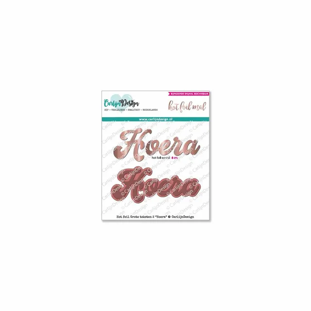 CarlijnDesign CDHF-0002 Hoera hot foil plate 8 cm bursdag