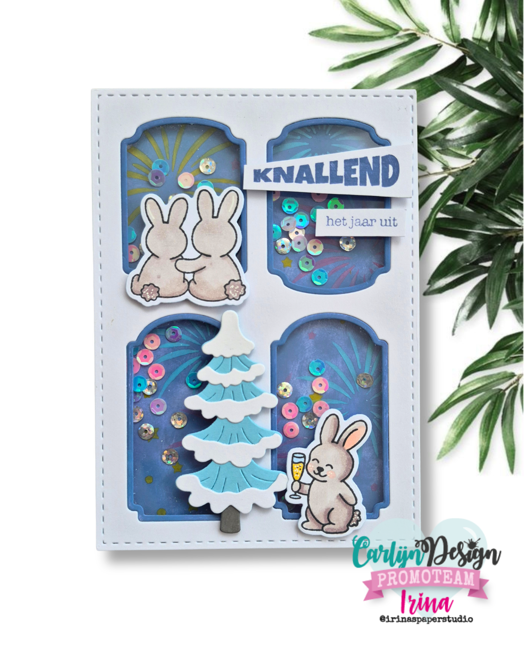 CarlijnDesign Knallende teksten CDST-0186 stempel A6 nyttår