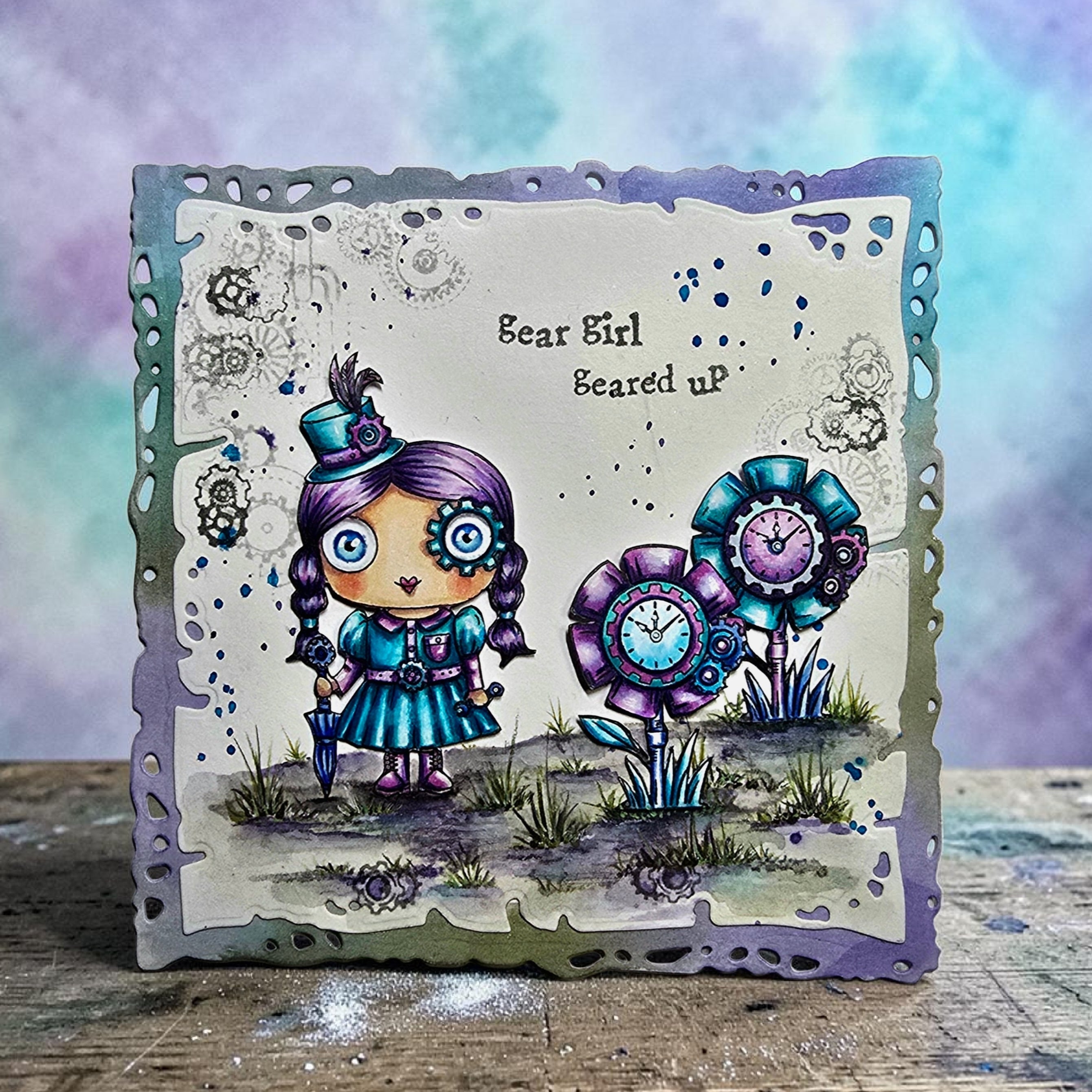 Aall and Create TP-1371 Gear Girl stempelsett A7 dampunk
