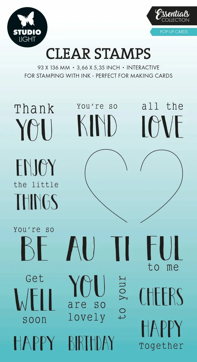 Studio Light Essentials stempel pop-up cards 93x139 mm