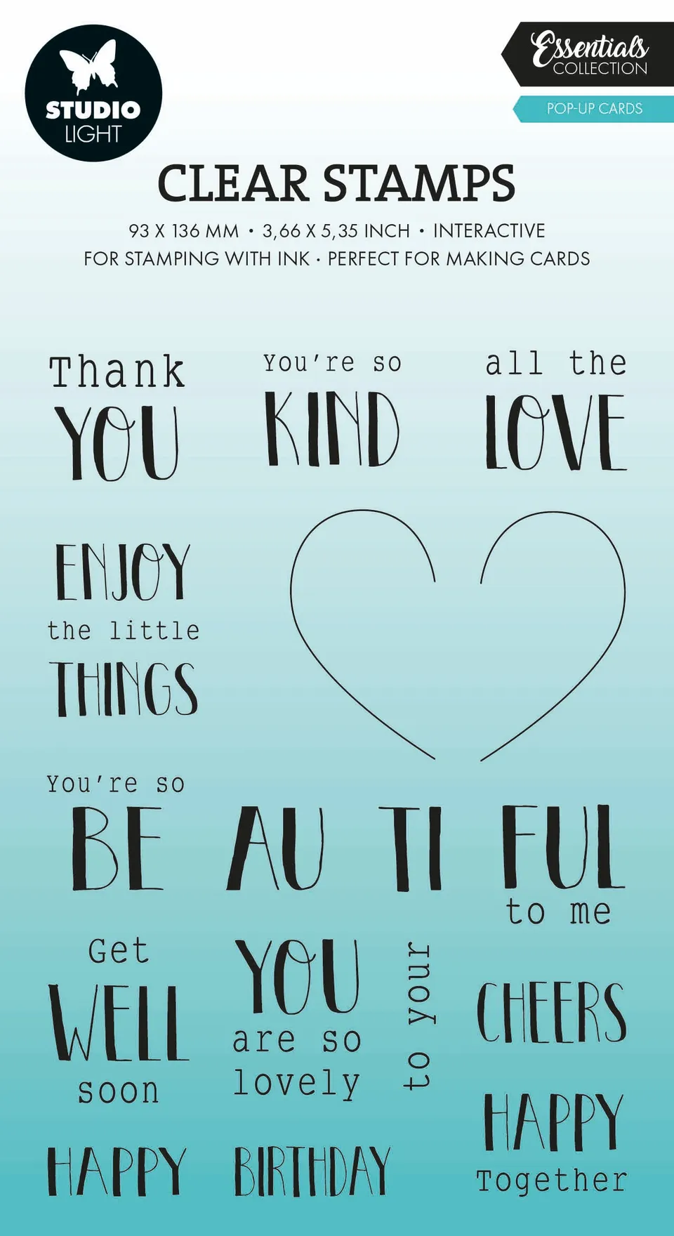 Studio Light Essentials stempel pop-up cards 93x139 mm