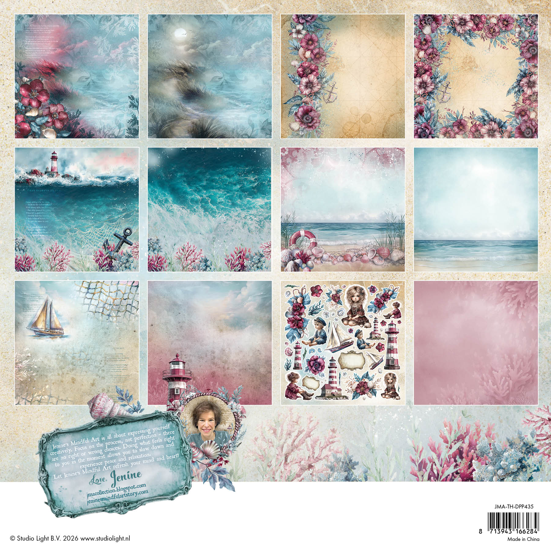 Jenine’s Mindful Art Tide of Hope designpapir tosidig 12 ark