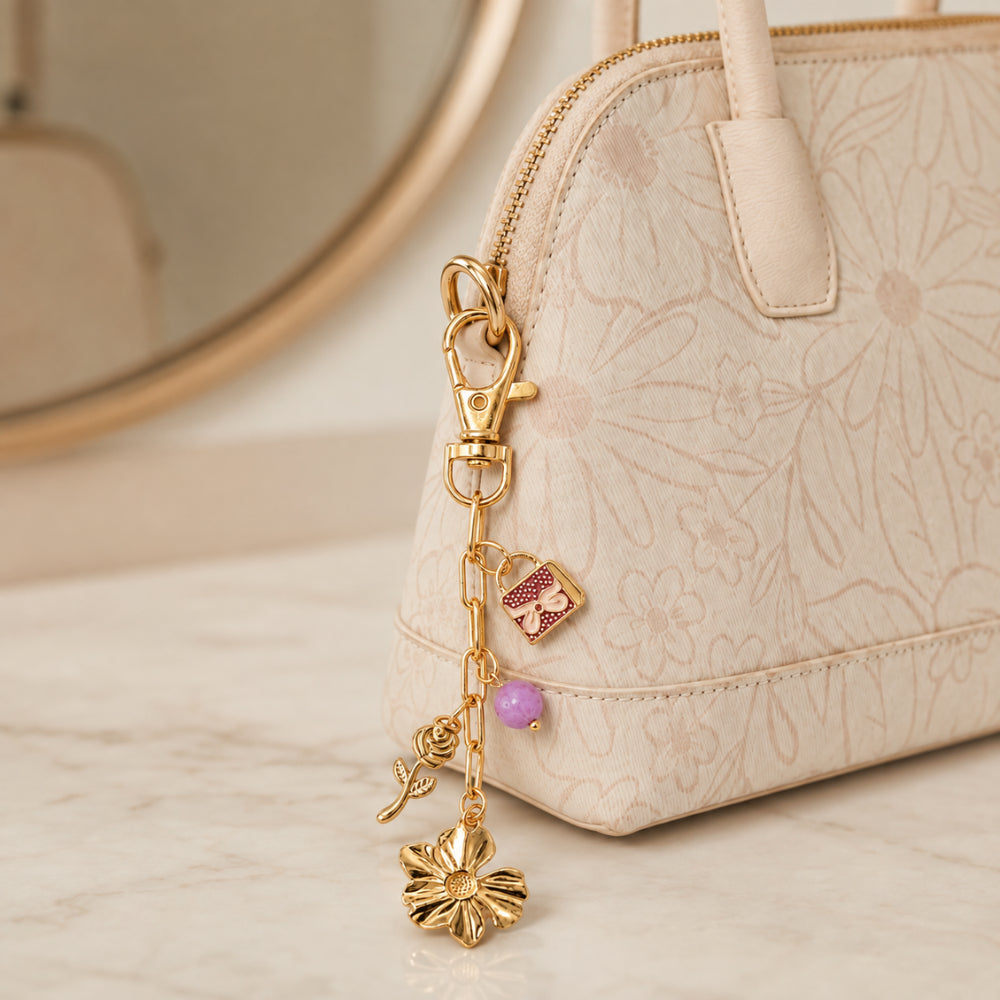 KaiserCraft Grace Gold Flower nøkkelring metall gull