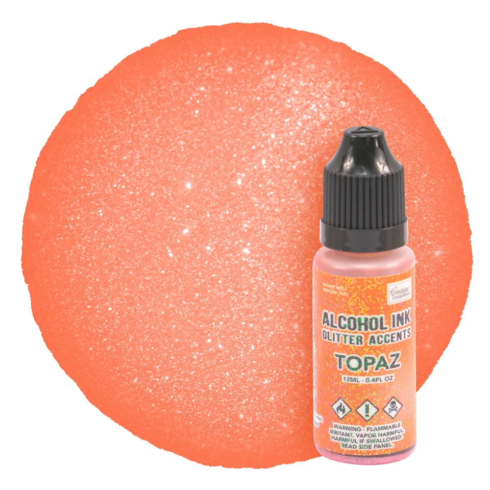 Couture Creations Alcohol Ink Glitter Accents blekk 12 ml topaz