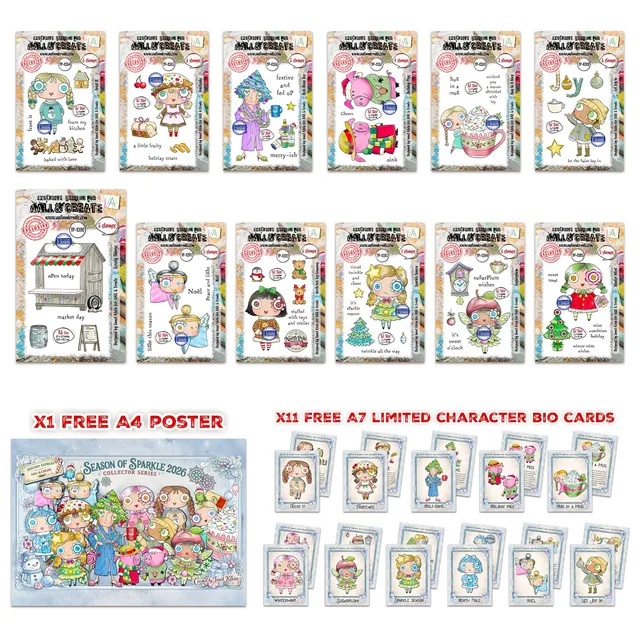 AALL & Create Season of Sparkle stempelbundle jul 12 sett A7