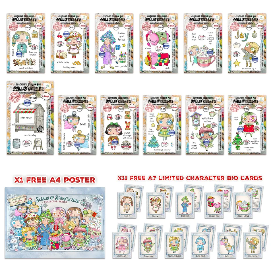 AALL & Create Season of Sparkle stempelbundle jul 12 sett A7