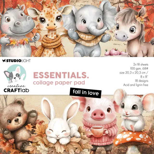 Studio Light Creative Craftlab Fall in love papirblokk 36 ark høst