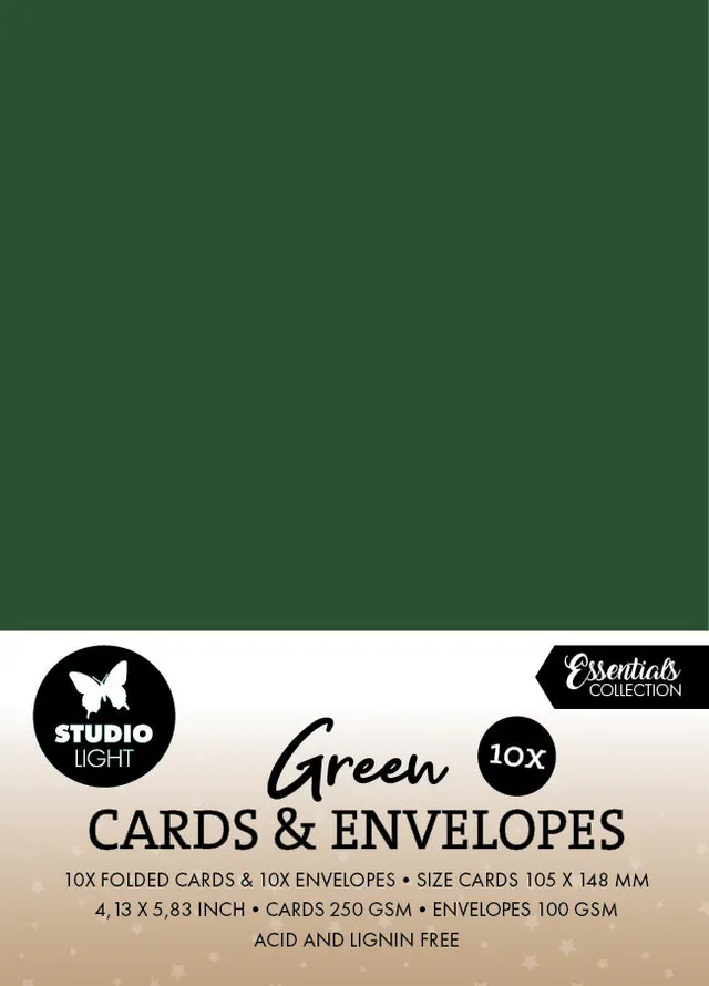 Studio Light Essentials Christmas Green kort A6 20 stk