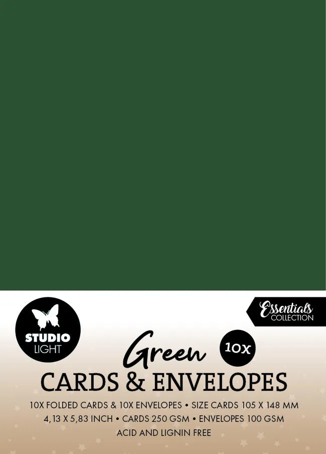 Studio Light Essentials Christmas Green kort A6 20 stk
