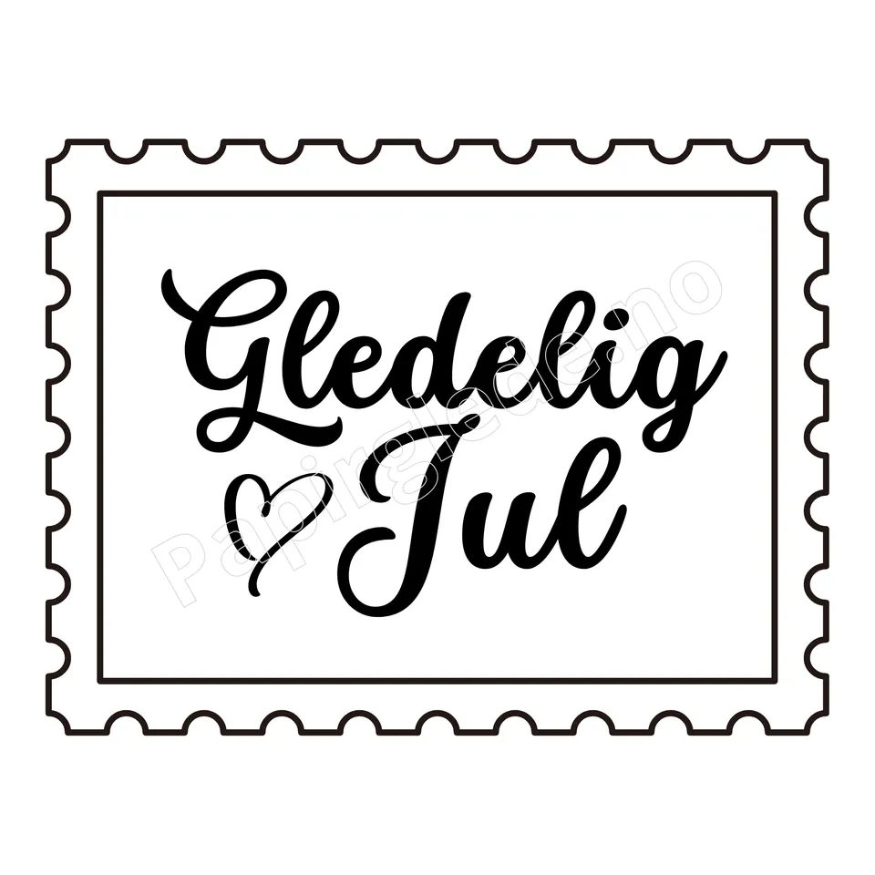 Papirglede Julefrimerke Gledelig Jul digitalt stempel jul