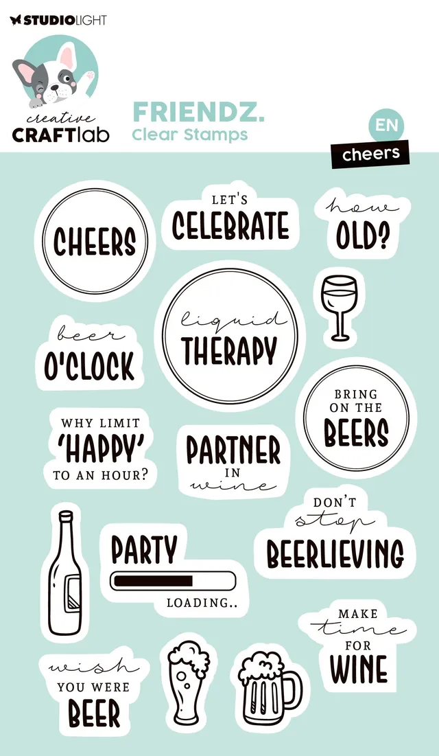Creative Craftlab Friendz Cheers clearstamp skål