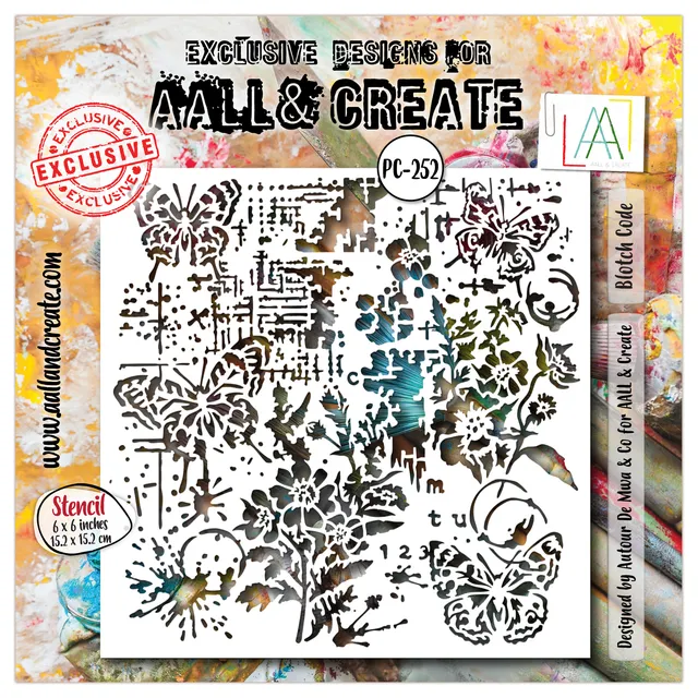 AALL & Create PC-252 Blotch Code sjablong 15x15 cm mylar