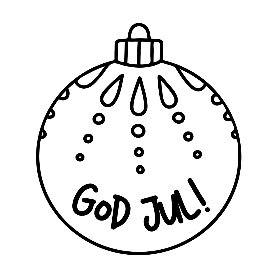 Papirglede God jul julekule digitalt stempel 2 filer