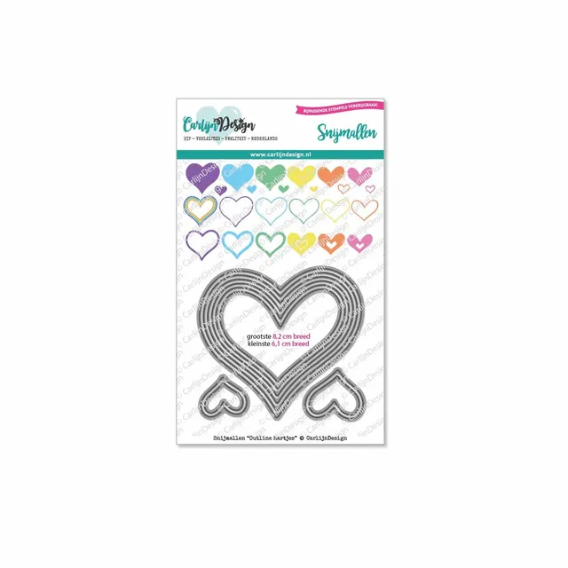 CarlijnDesign Outline Hjerter dies CDSN-0086 nesting