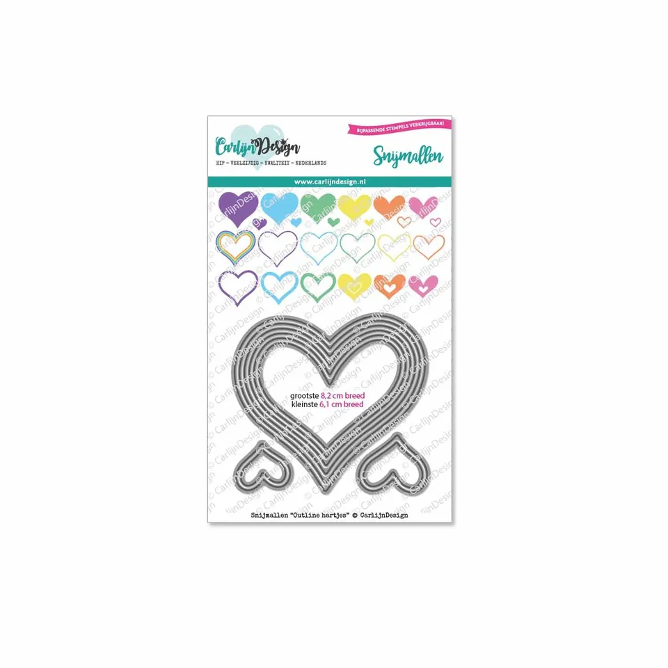 CarlijnDesign Outline Hjerter dies CDSN-0086 nesting