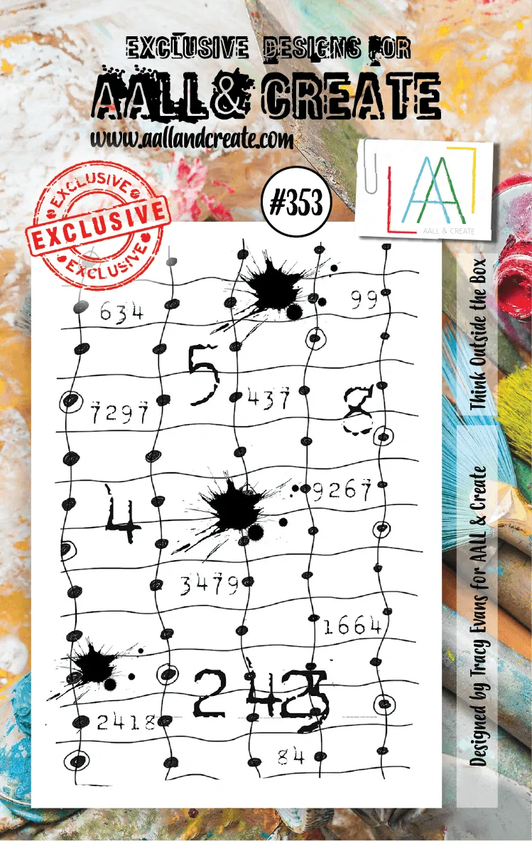 Aall and Create Think Outside The Box 353 stempelsett A7 morsom