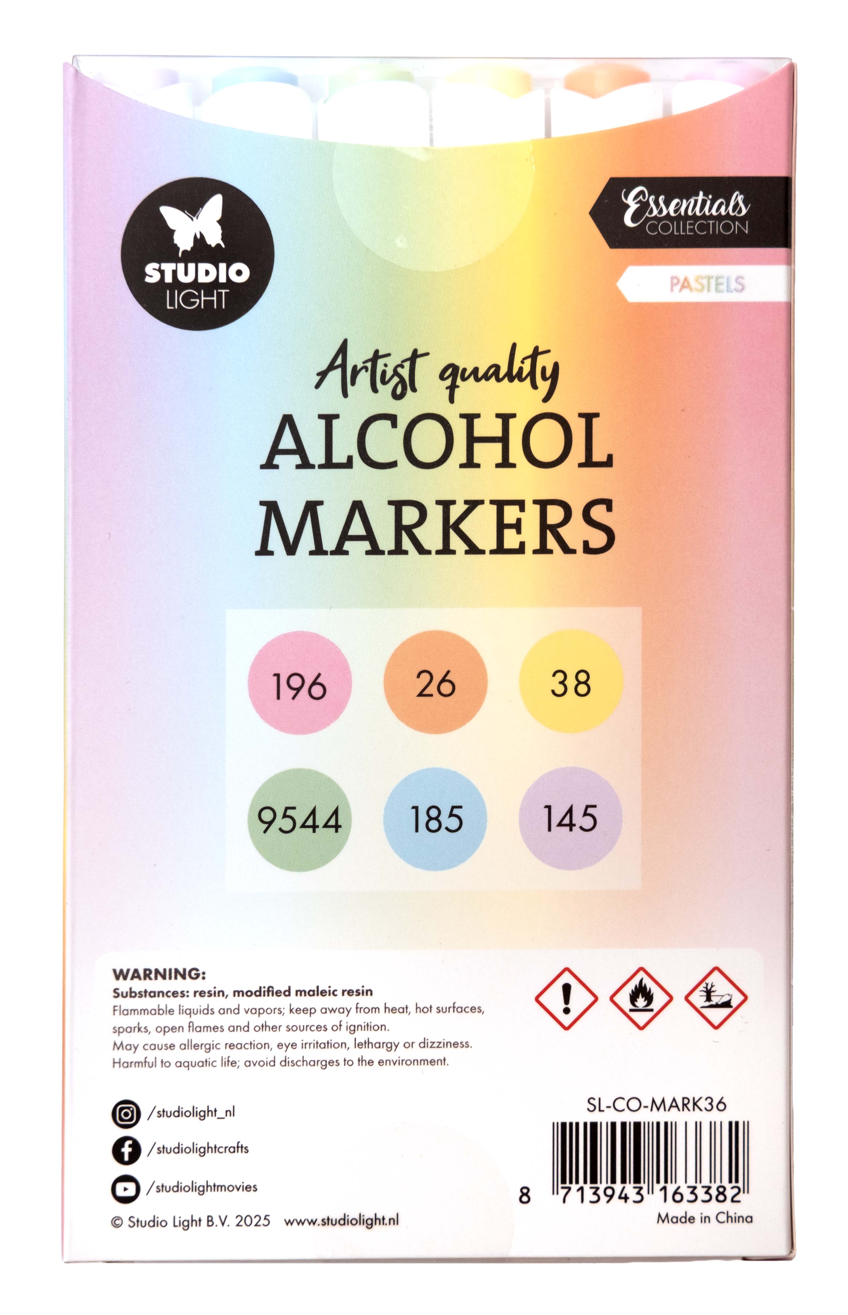 Studio Light Essentials alkoholmarkører pastell 6 stk