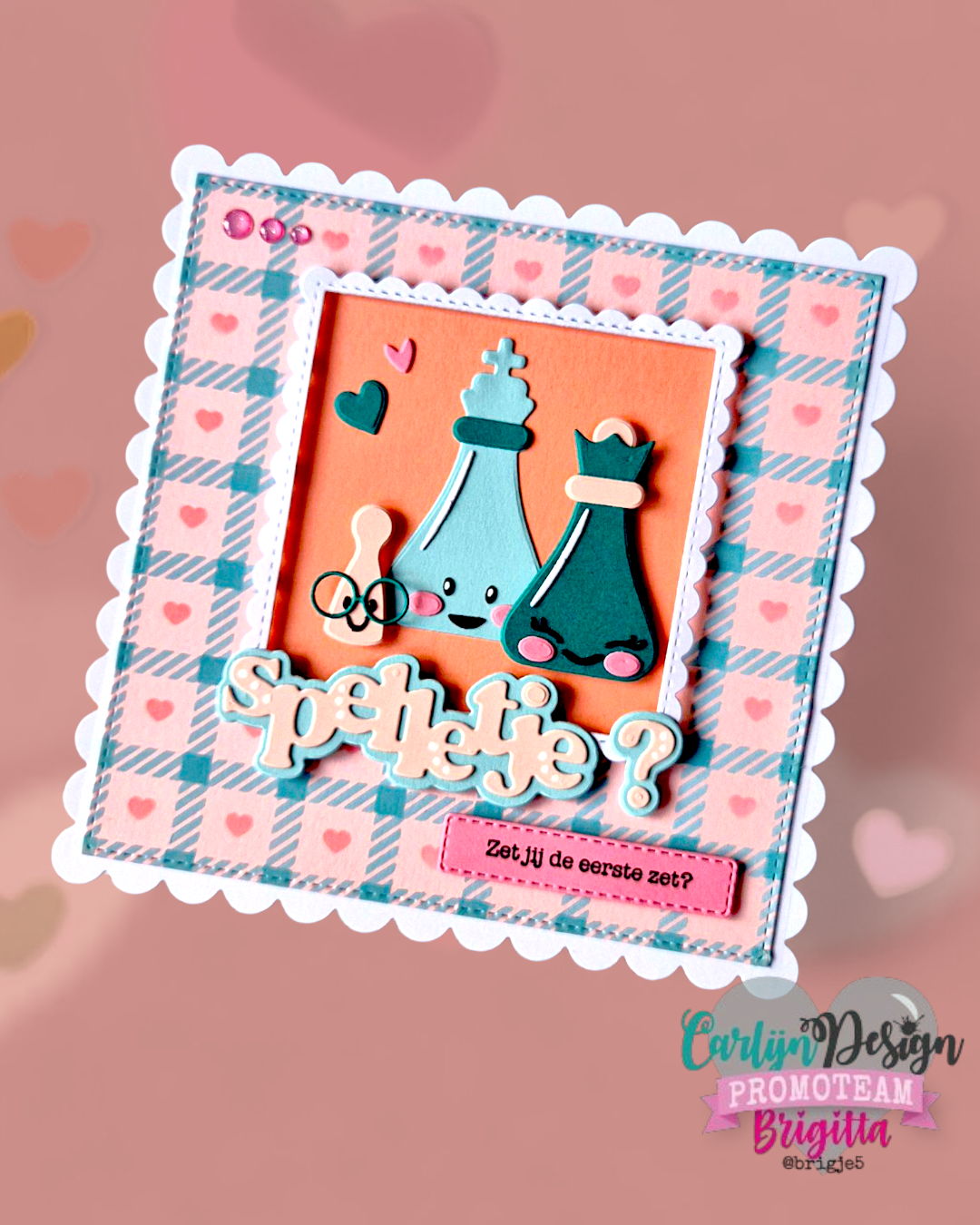 CarlijnDesign Love Plaid CDJD-0068 sjablong 15x15 cm 3-pakn