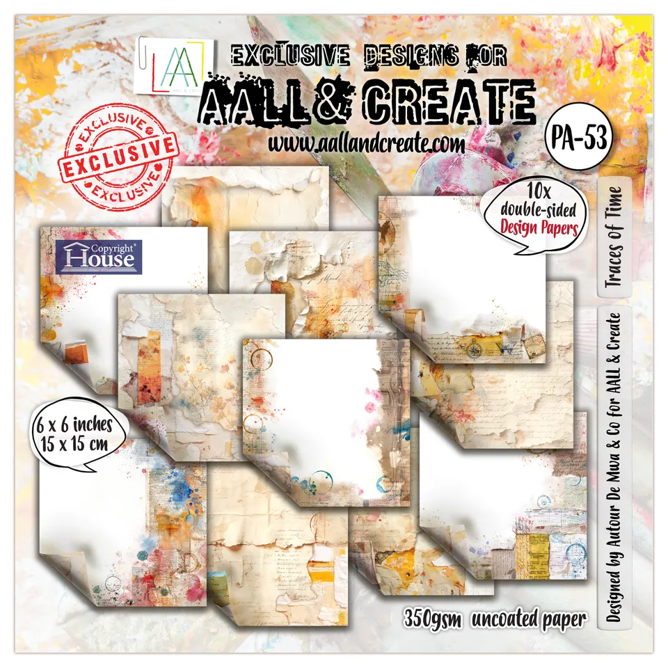 AALL & Create PA-53 Traces of Time designpapir 6x6" 10 ark