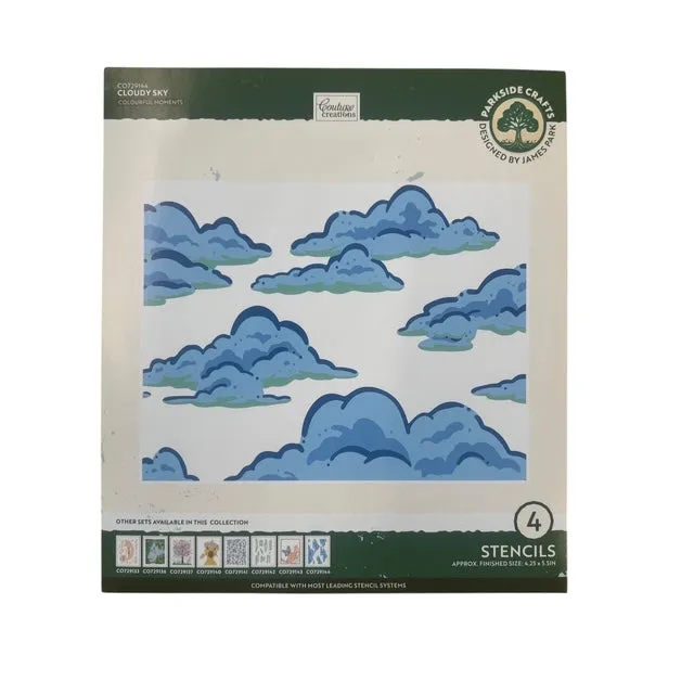 Couture Creations Cloudy Sky sjablongsett 4-pk – skyer