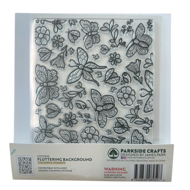 Couture Creations Colourful Moments Fluttering Background stempel blomsterbakgrunn