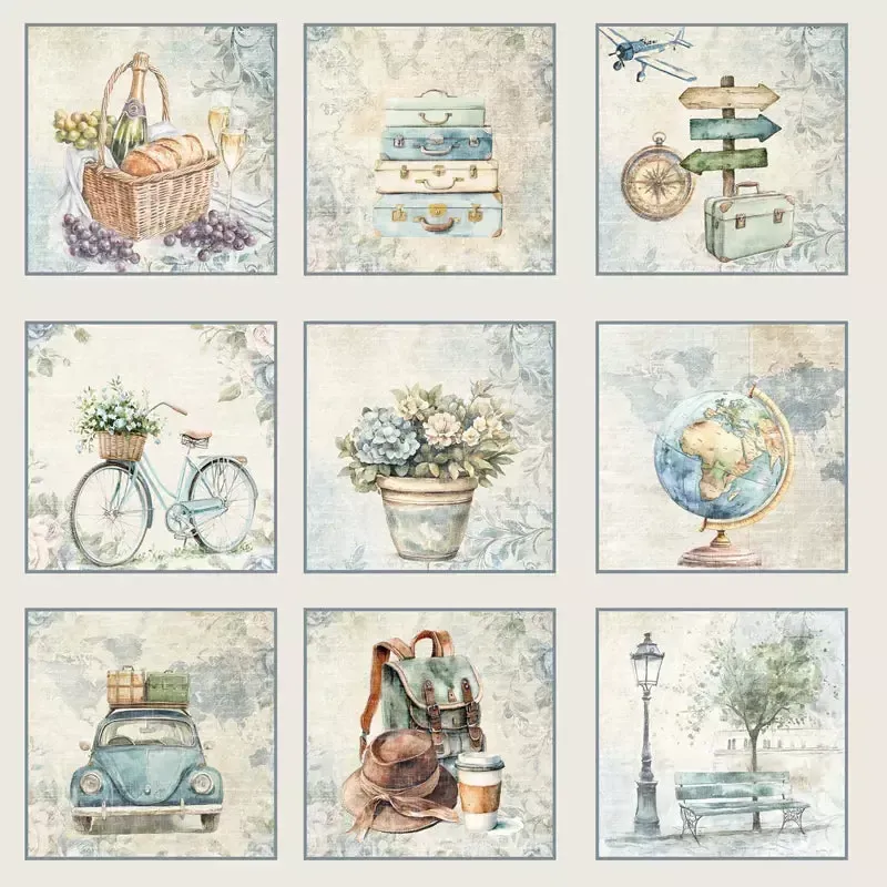 Reprint Journey Tags mønsterpapir 12x12 reise