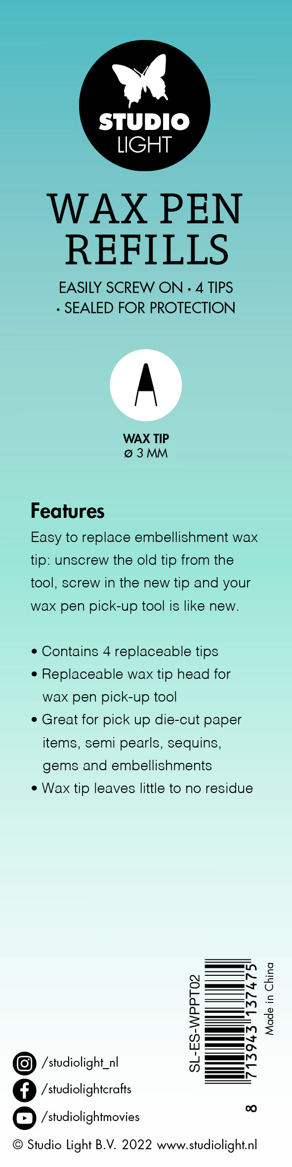 Studio Light Essentials Wax Pen Replacement Tips vokspenn 4 stk presisjon