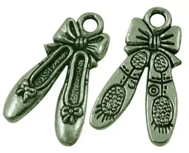 Korthobby ballettsko charm bronse