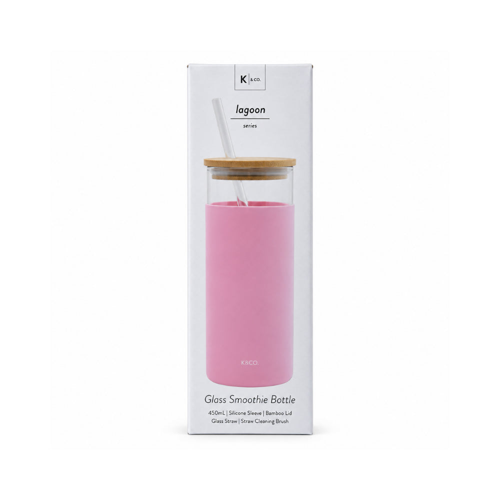 KaiserCraft Lagoon smoothieflaske glass 450 ml rosa