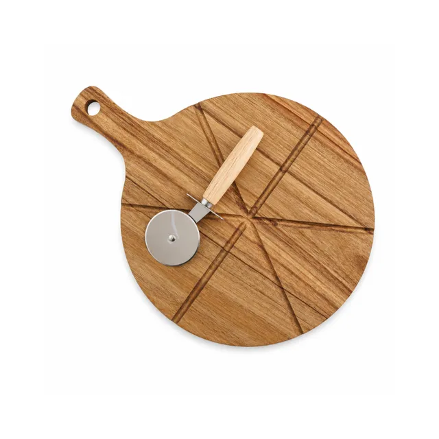 KaiserCraft pizzabrett med kutter 40x30 cm rustfritt