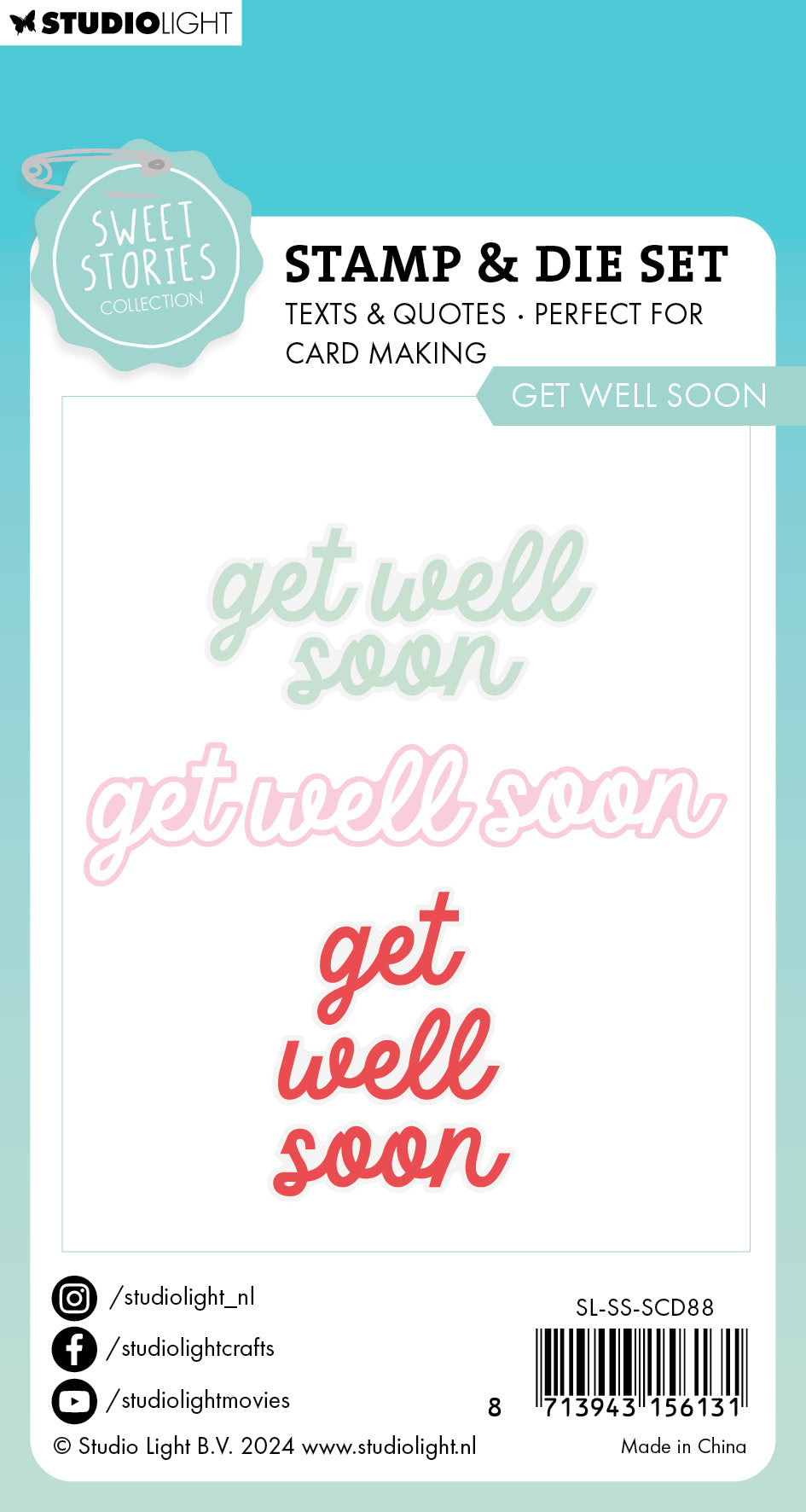 Studio Light Sweet Stories stempel+dies Get well soon god bedring