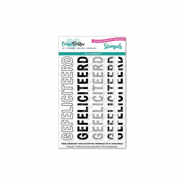 CarlijnDesign CDST-0041 stempler gratulerer blokk A6
