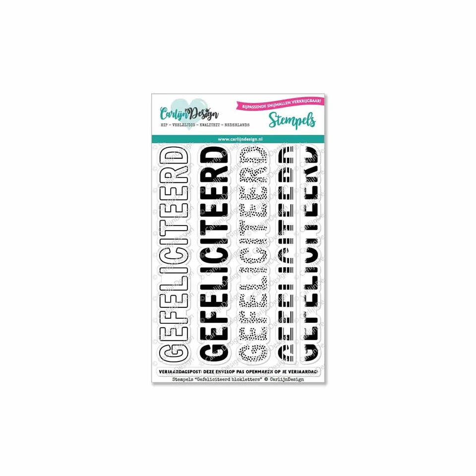 CarlijnDesign CDST-0041 stempler gratulerer blokk A6