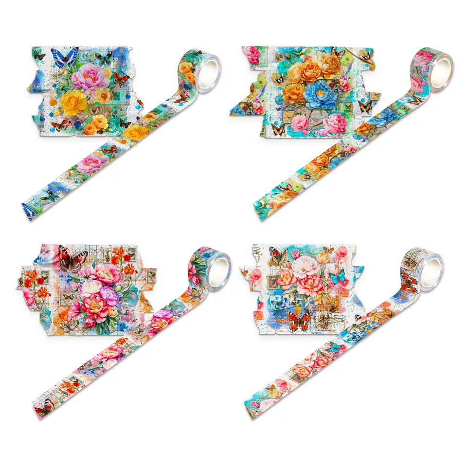Colourburst Botanicals Layer-It-Up washitapelesett 4 ruller botanisk