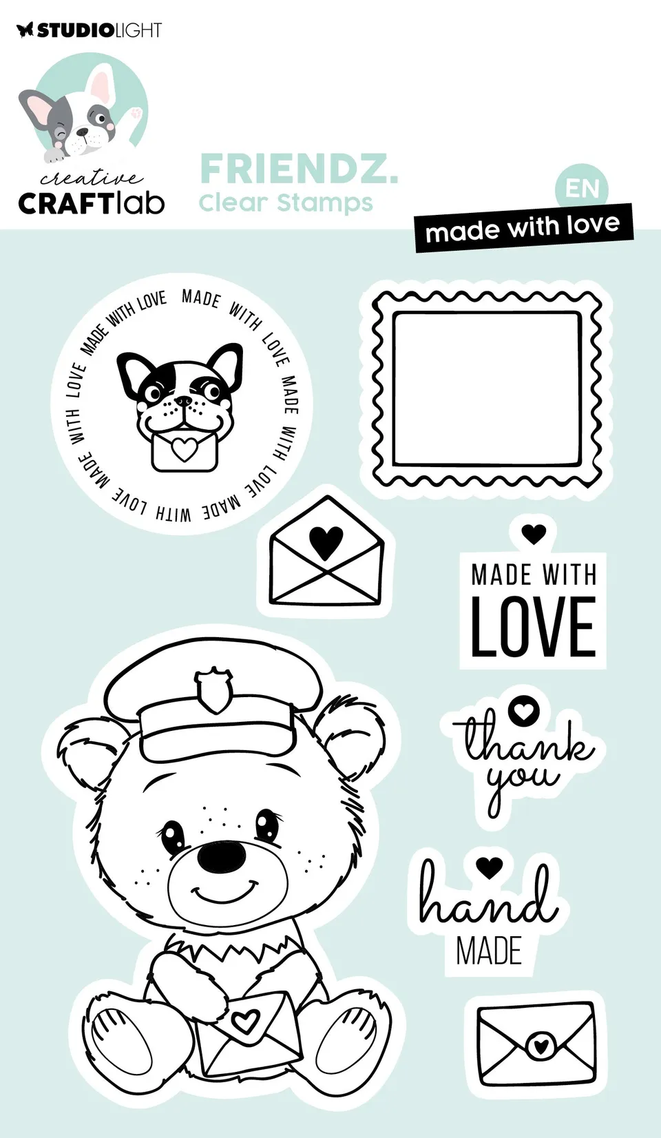 Studio Light Creative Craftlab Friendz Made With Love stempel