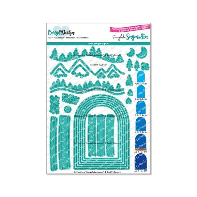 CarlijnDesign Snowglobe domes CDSN-0237 dies shakerkort jul