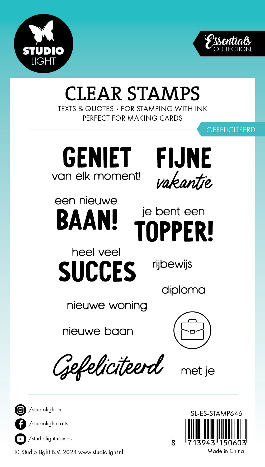 Studio Light Essentials Gefeliciteerd clearstamp gratulasjon
