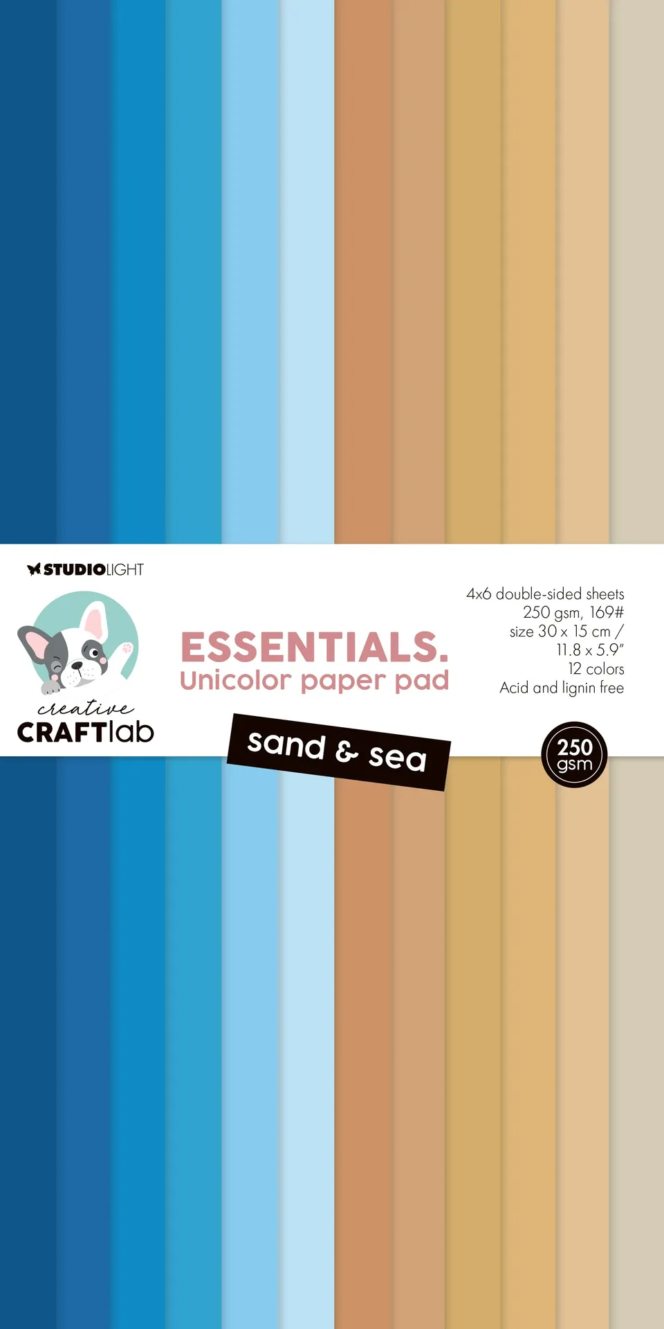 Studio Light Essentials Sand & Sea papirblokk 24 ark