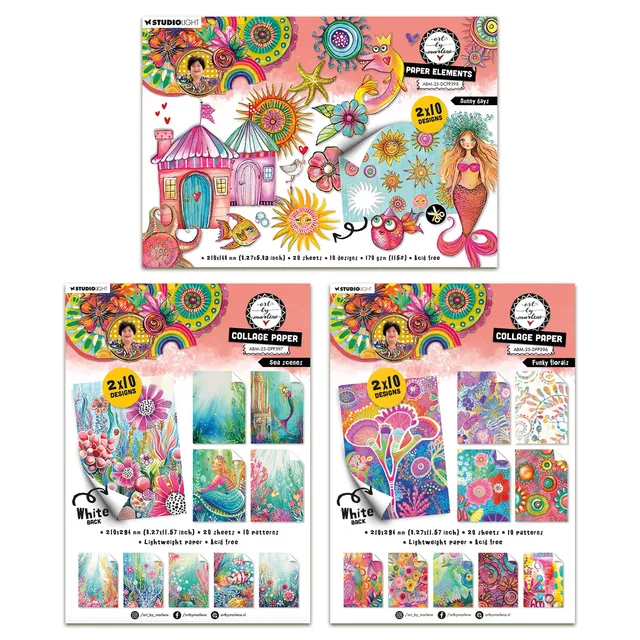 Art By Marlene papirbundle A4/A6 60 ark blomst