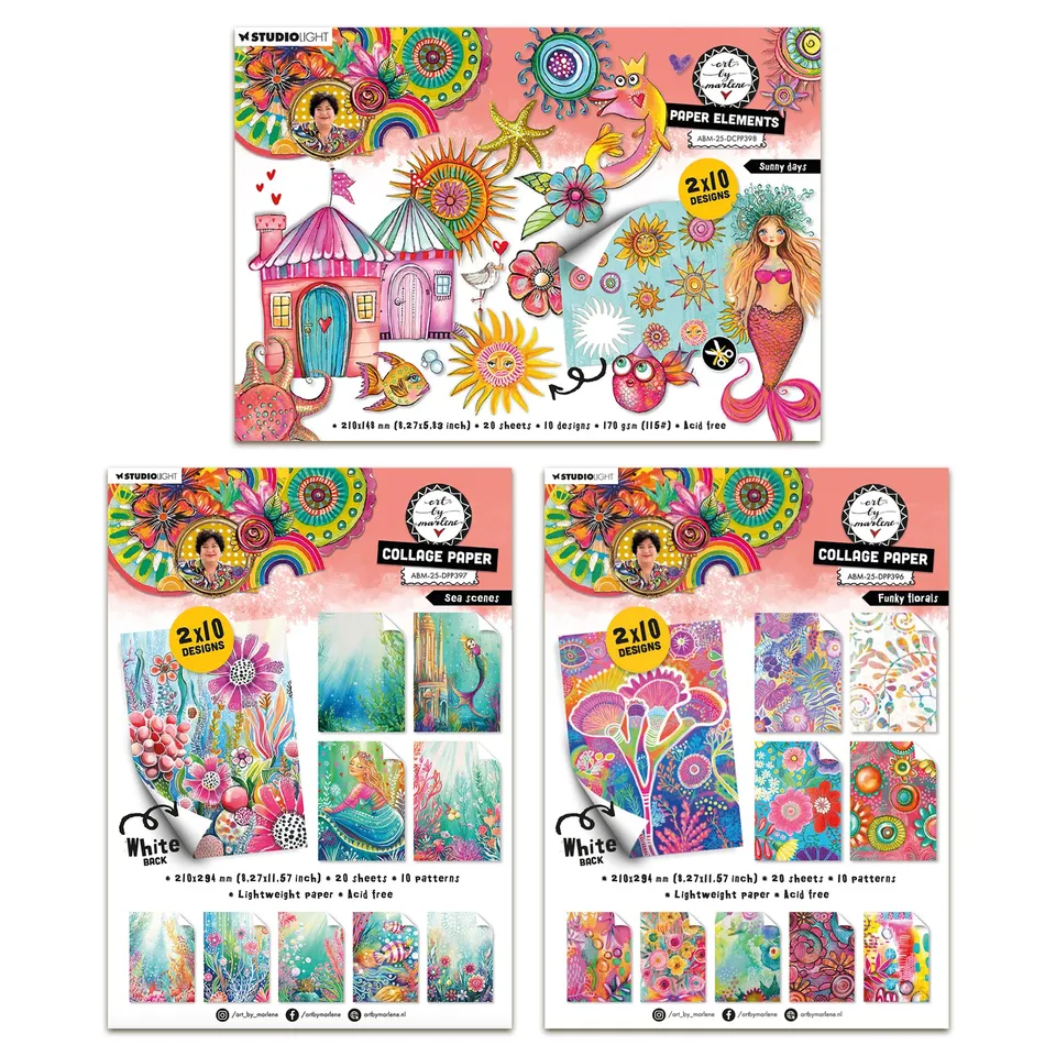 Art By Marlene papirbundle A4/A6 60 ark blomst