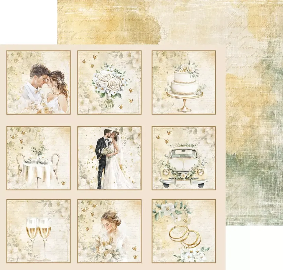 Reprint Marry Me Tags mønsterpapir 12x12"