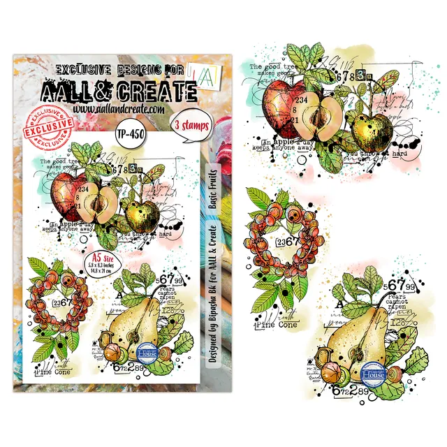 Aall and Create TP-450 Basic Fruits stempelsett A5 frukt