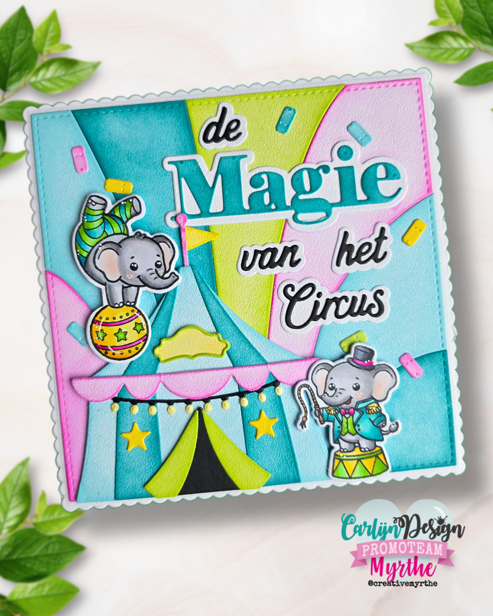 CarlijnDesign Circus Olifanten CDBD-0001 stempel- og diesett elefanter