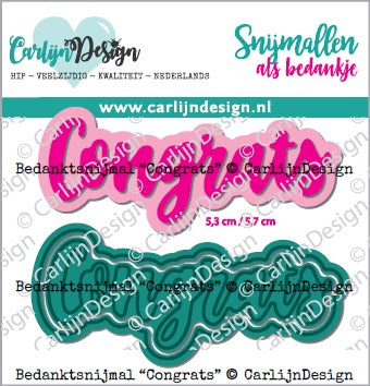 CarlijnDesign CDBS-0009 Congrats dies tekst 5,1 cm retro