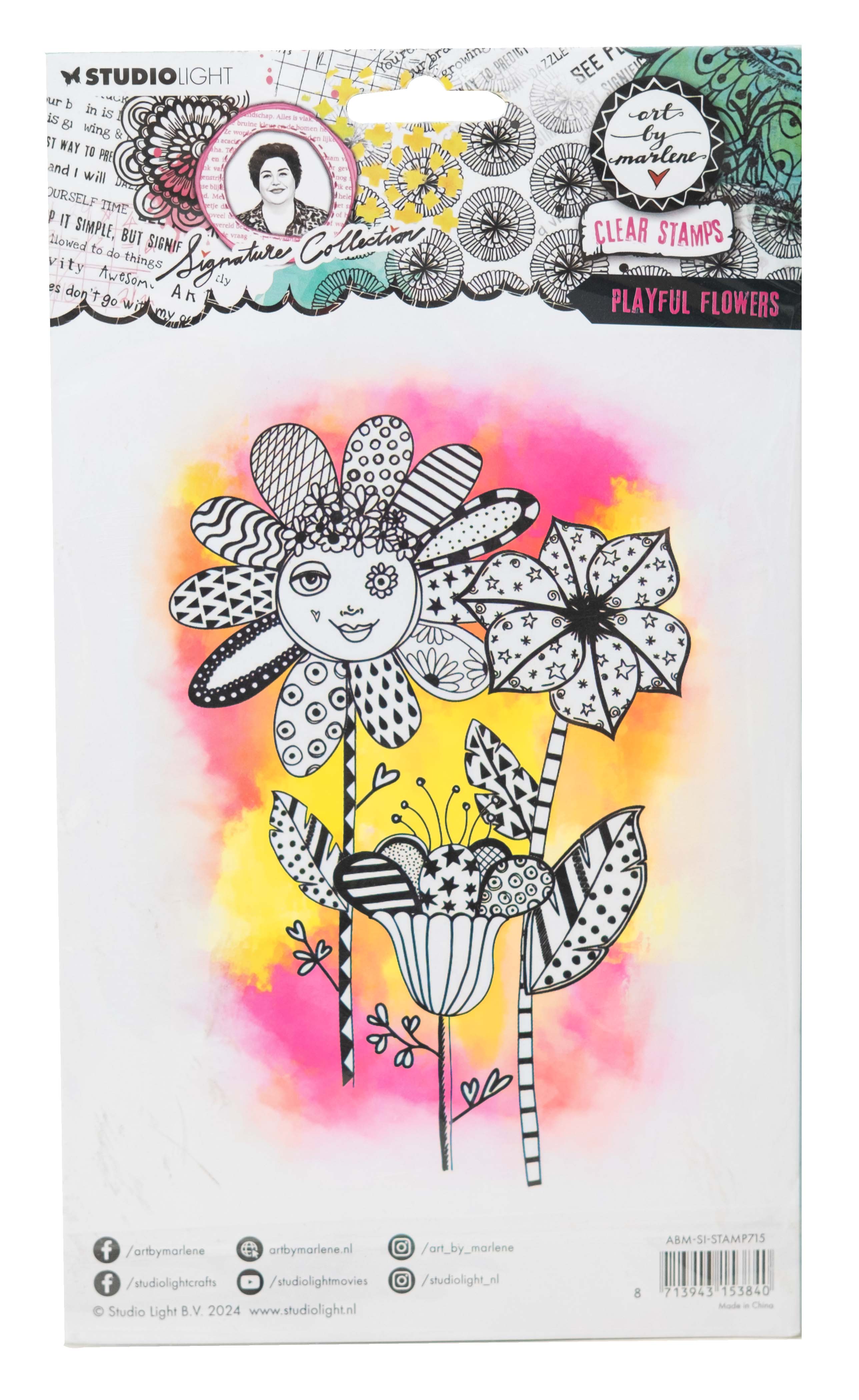 Studio Light Art by Marlene Playful Flowers clear stamp blomster