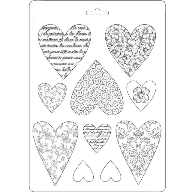 Korthobby Soft Mould Hearts A5 silikonform hjerter