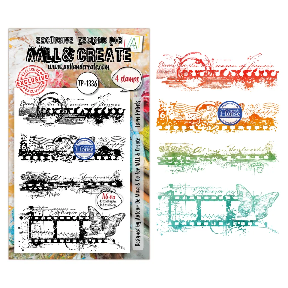 Aall and Create TP-1336 stempelsett A6 Torn Prints