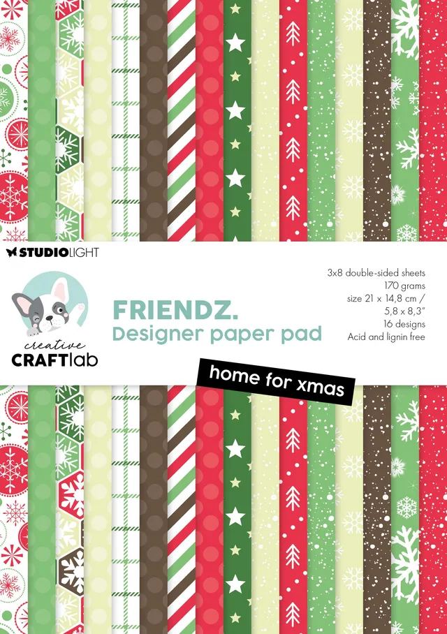Studio Light Friendz Home for xmas papirblokk jul